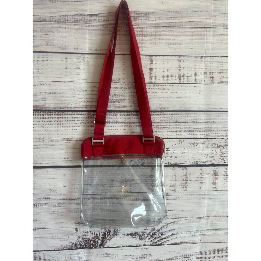 BAGALINNI STADIUM CLEAR POCKET CROSSBODY BAG RED - Picture 3 of 12